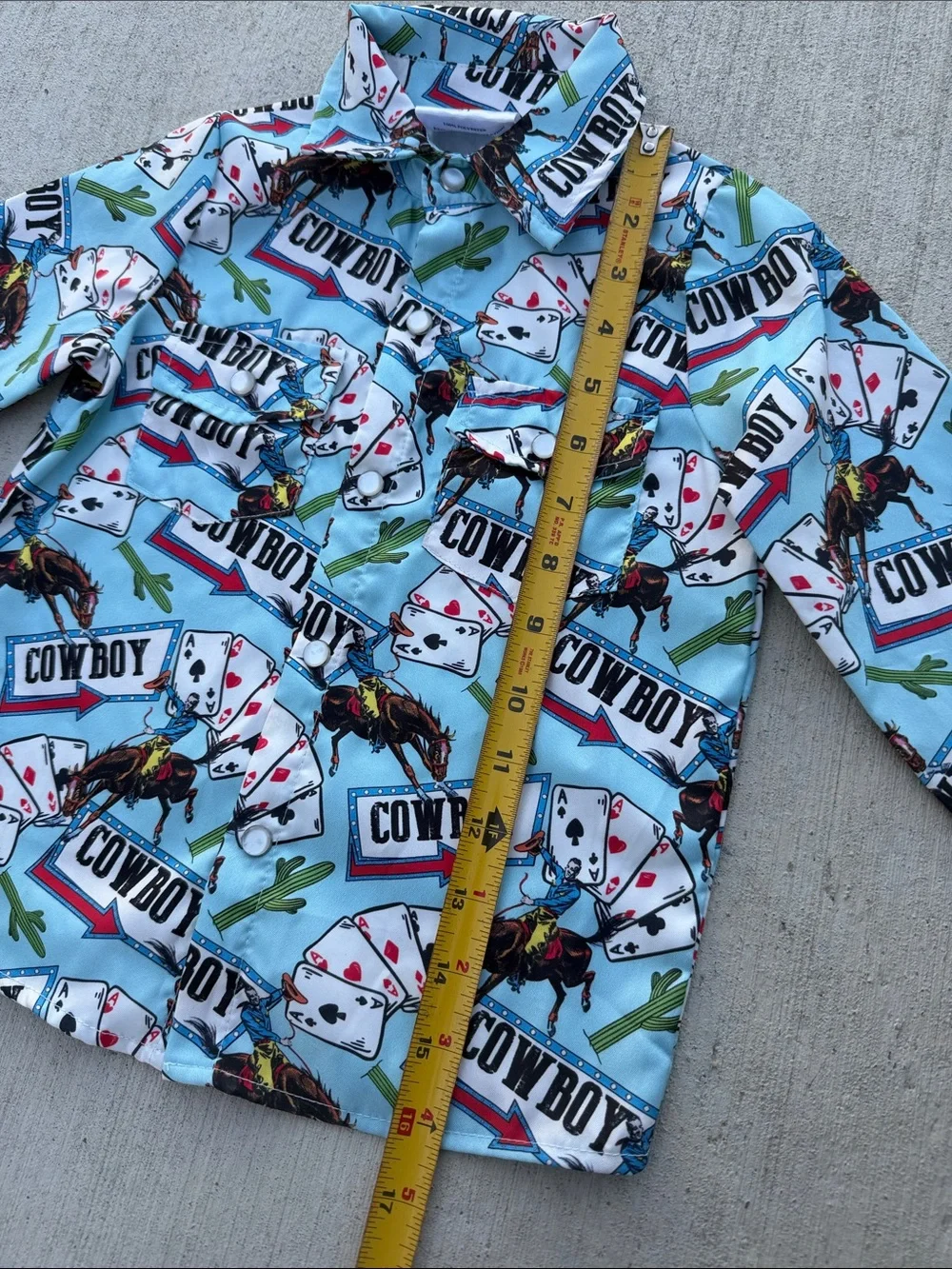 Shea Baby Cowboy Print Button-Down Shirt - Light Blue 3T